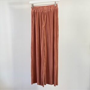 Dee Elly Wide Leg Pleated Pants in Terracotta Size S